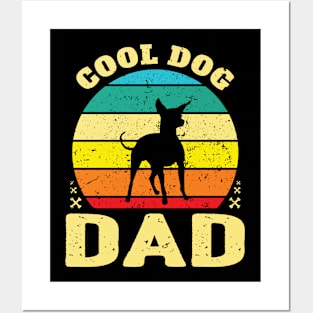 Retro Cool Miniature Pinscher Dog Dad Posters and Art